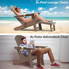 Sedia Adirondack da Esterno Resistente alle Intemperie con Portabicchieri/Poggiapiedi