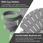Sedia Adirondack da Esterno Resistente alle Intemperie con Portabicchieri/Poggiapiedi
