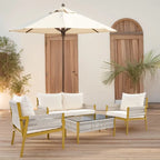 Set di mobili da giardino in corda da 4 pezzi, set salotto da giardino - 1 divanetto, 1 tavolo e 2 sedie