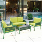 Set di mobili da giardino in corda da 4 pezzi, set salotto da giardino - 1 divanetto, 1 tavolo e 2 sedie