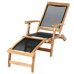 Poltrona Sdraio Steamer in Teak e Textilene Colorado
