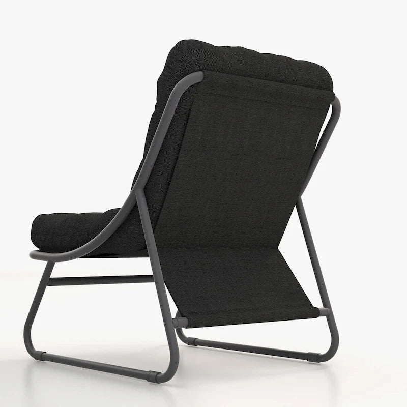 Set da conversazione per patio con divano, sedie e tavolo, con cuscini in Olefin imbottiti rimovibili in struttura di metallo per esterni (set da 4)