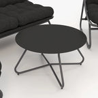 Set da conversazione per patio con divano, sedie e tavolo, con cuscini in Olefin imbottiti rimovibili in struttura di metallo per esterni (set da 4)