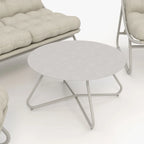 Set da conversazione per patio con divano, sedie e tavolo, con cuscini in Olefin imbottiti rimovibili in struttura di metallo per esterni (set da 4)