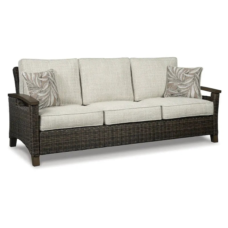 Divano da esterno a 3 posti Signature Design by Ashley Paradise Trail, marrone medio/beige - 84L x 34P x 37H