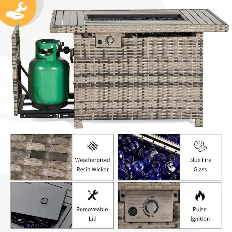 Set di mobili da giardino da 11 pezzi, Set di divani componibili da esterno