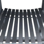 Comoda sedia a dondolo per portico, da esterno, in legno di acacia con cuscini per sedile e schienale, braccioli