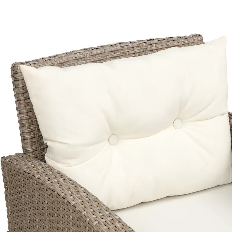 Set di mobili da esterno per patio, set di conversazione a 4 pezzi, divano componibile in vimini e rattan con cuscini per seduta