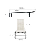 VredHom Chaise longue regolabile da esterno in alluminio (Set di 4) - 194 x 60 x 33 cm (L x P x A)