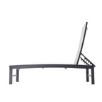 VredHom Chaise longue regolabile da esterno in alluminio (Set di 4) - 194 x 60 x 33 cm (L x P x A)
