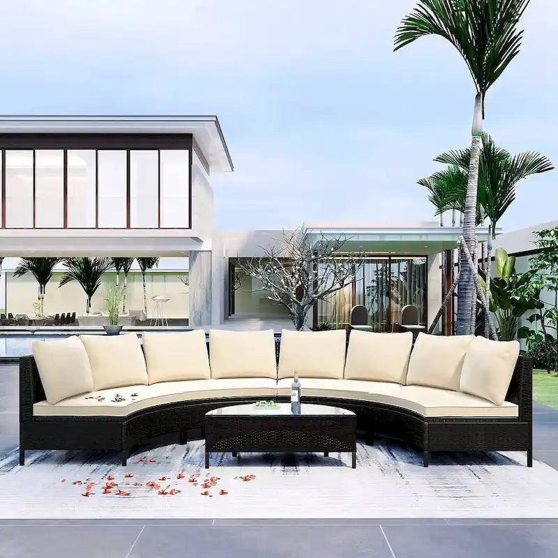 5 PCS U Shape Outdoor Patio Furniture Set