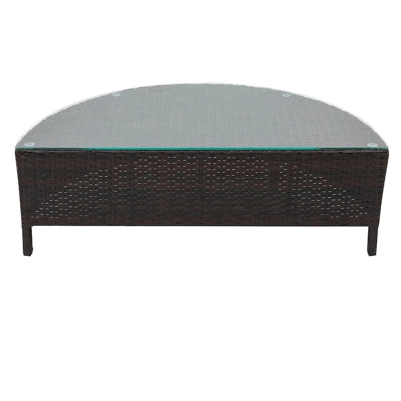 Set di mobili da esterno per patio a forma di U da 5 pezzi