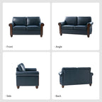 Divano Hedda Transitional in pelle largo 59 pollici con gambe in legno massello di HULALA HOME