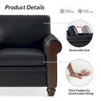 Divano Hedda Transitional in pelle largo 59 pollici con gambe in legno massello di HULALA HOME