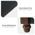 Divano Hedda Transitional in pelle largo 59 pollici con gambe in legno massello di HULALA HOME