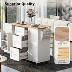 Carrello da cucina con piano in legno di caucciù