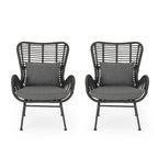 2 pz. Sedia Moderna da Esterno in Rattan Set da 2 di Christopher Knight Home