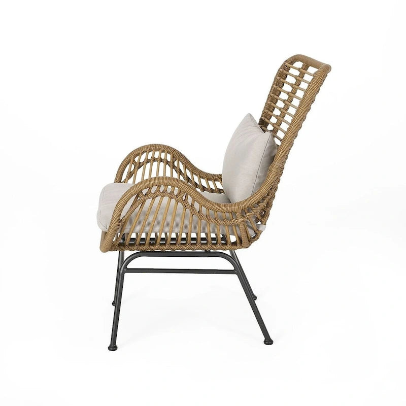 2 pz. Sedia Moderna da Esterno in Rattan Set da 2 di Christopher Knight Home