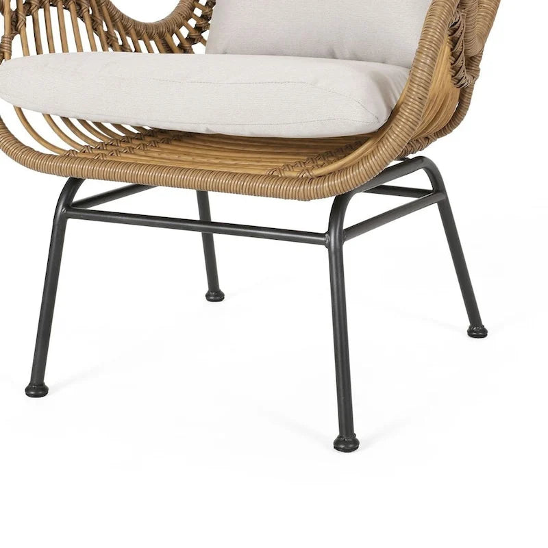 2 pz. Sedia Moderna da Esterno in Rattan Set da 2 di Christopher Knight Home