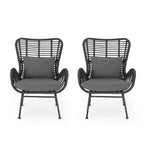 2 pz. Sedia Moderna da Esterno in Rattan Set da 2 di Christopher Knight Home