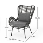 2 pz. Sedia Moderna da Esterno in Rattan Set da 2 di Christopher Knight Home