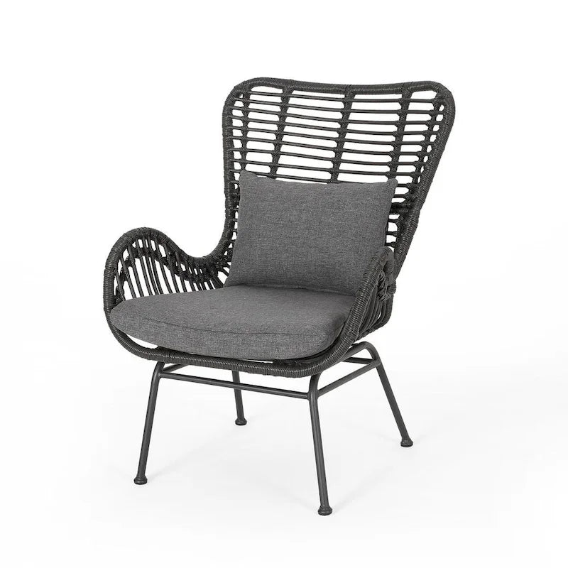 2 pz. Sedia Moderna da Esterno in Rattan Set da 2 di Christopher Knight Home