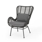 2 pz. Sedia Moderna da Esterno in Rattan Set da 2 di Christopher Knight Home
