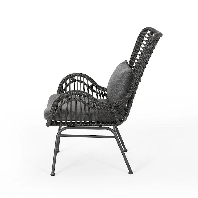 2 pz. Sedia Moderna da Esterno in Rattan Set da 2 di Christopher Knight Home