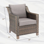 Sedie in vimini di PE Rattan con tavolino laterale - Marrone