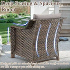 Sedie in vimini di PE Rattan con tavolino laterale - Marrone