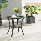 Sedie in vimini di PE Rattan con tavolino laterale - Marrone