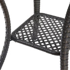 Sedie in vimini di PE Rattan con tavolino laterale - Marrone