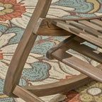 Sedia a Dondolo Reclinabile Cusp Barn in Legno di Acacia, Design Resistente, Poggiapiedi Retraibile con Funzione Dondolo