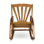 Sedia a Dondolo Reclinabile Cusp Barn in Legno di Acacia, Design Resistente, Poggiapiedi Retraibile con Funzione Dondolo