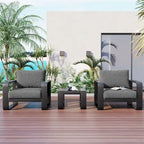 Set di mobili da giardino in alluminio a 3 pezzi