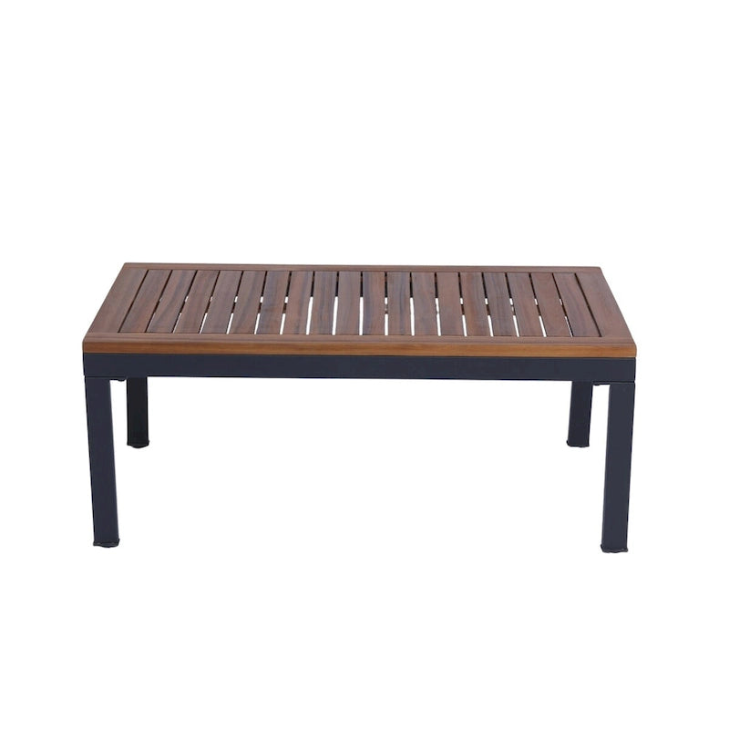 Set Divano da Esterno 4 Pezzi con Piano in Legno di Acacia e Cuscini Grigio Scuro - 28,35*46,46*27,56 pollici