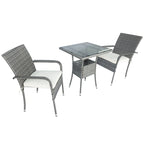 Set da conversazione da patio in vimini 3 pezzi