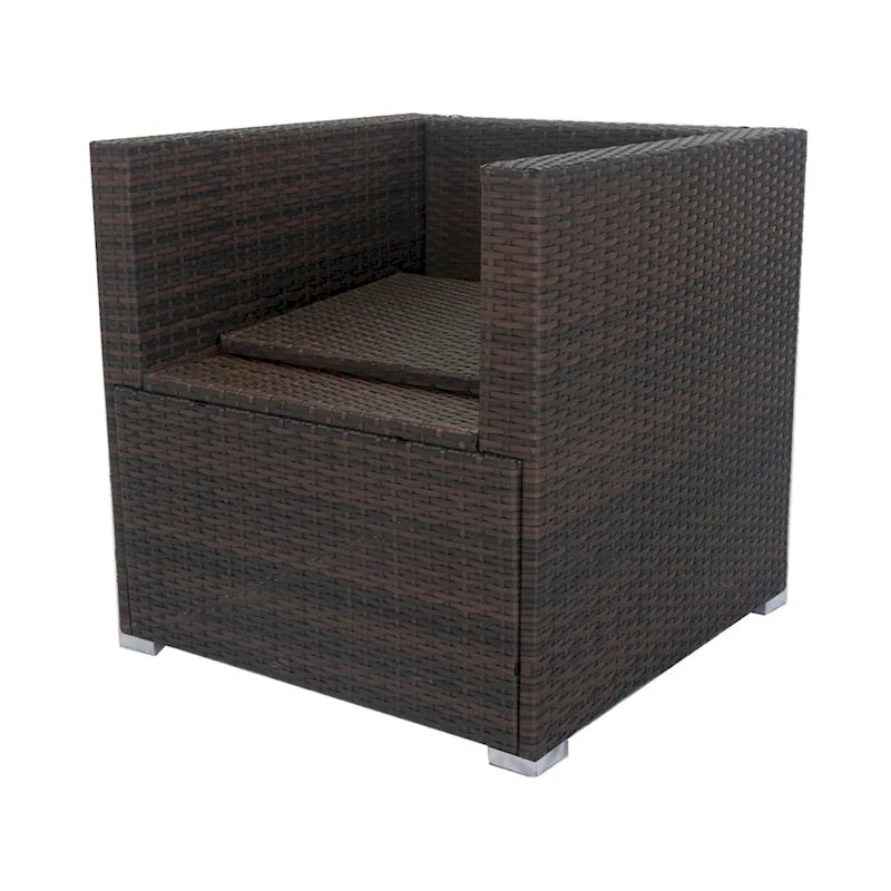 Set sezionale per patio in vimini da 11 pezzi per 10 persone con contenitore