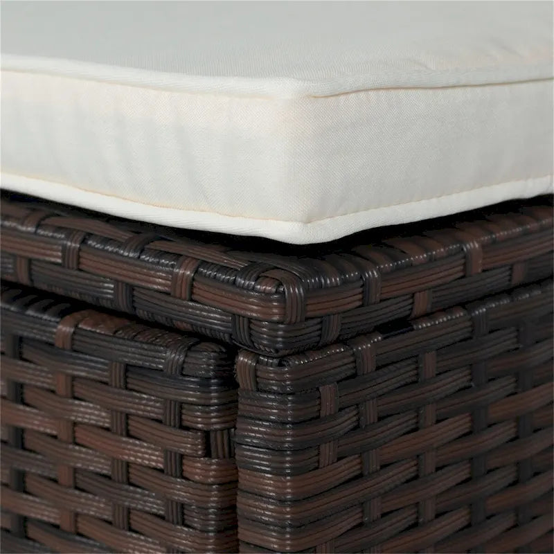 Set sezionale per patio in vimini da 11 pezzi per 10 persone con contenitore