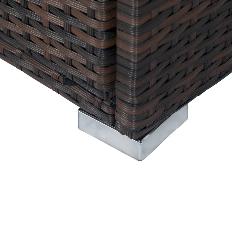 Set sezionale per patio in vimini da 11 pezzi per 10 persone con contenitore