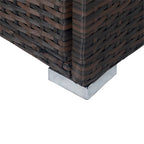 Set sezionale per patio in vimini da 11 pezzi per 10 persone con contenitore