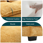Moderno divano componibile a U grande in tessuto ciniglia con pouf, divano reversibile per soggiorno