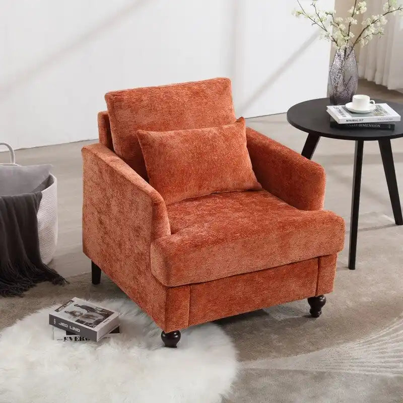 Poltrona moderna, poltrona lounge con struttura in legno