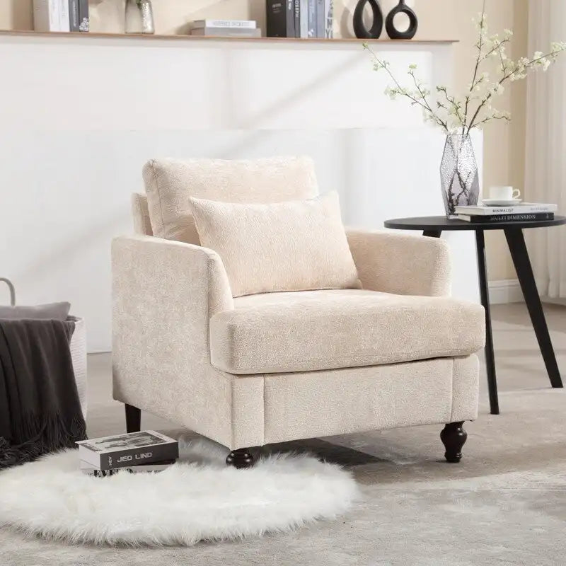 Poltrona moderna, poltrona lounge con struttura in legno