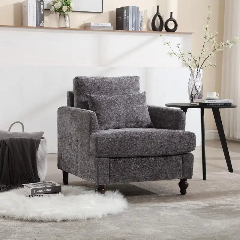 Poltrona moderna, poltrona lounge con struttura in legno
