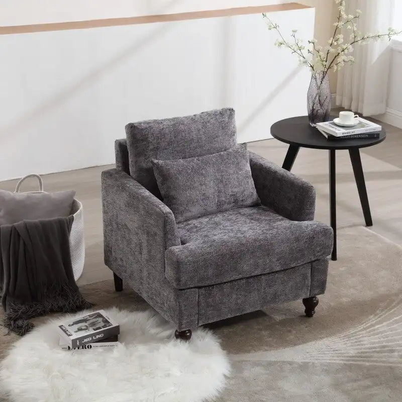 Poltrona moderna, poltrona lounge con struttura in legno