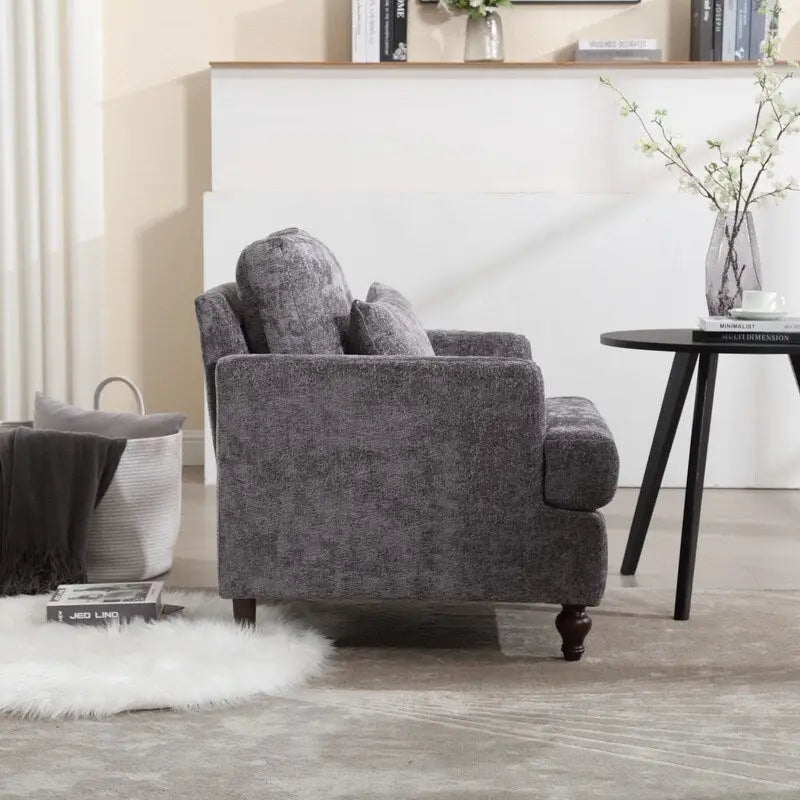 Poltrona moderna, poltrona lounge con struttura in legno