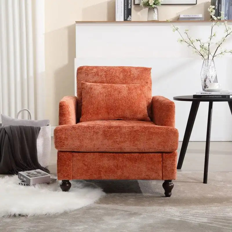 Poltrona moderna, poltrona lounge con struttura in legno