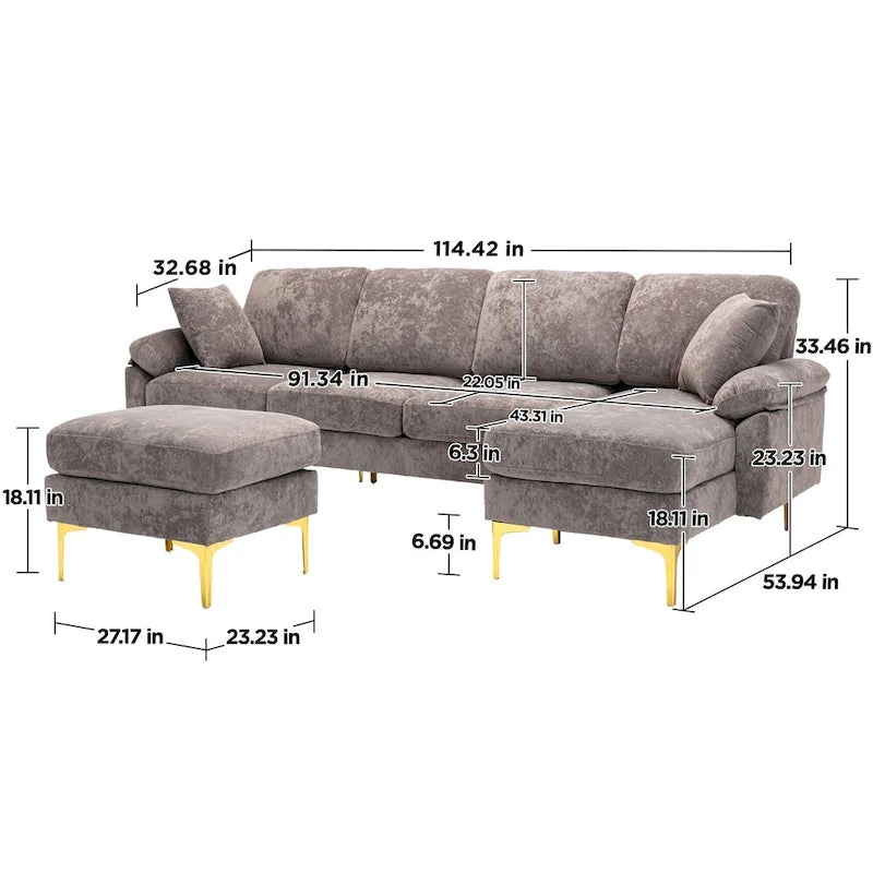Divano componibile Kata 115 con pouf