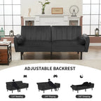 Divano Letto Futon in Velluto Convertibile con Schienale Regolabile, Daybed Letto per Ospiti per Soggiorno - 2 Posti